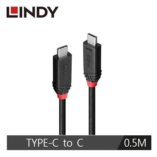 tw-11134207-820l8-mpt77p12kruze2 【 大林電子 】LINDY 林帝 BLACK系列USB4 GEN3x2 TYPE-C PD240W 0.5M 37000