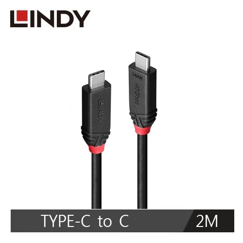 tw-11134207-820l8-mpt7om9i27f01c 【 大林電子 】LINDY 林帝 BLACK系列USB4 GEN3x2 TYPE-C PD240W 2M 37002