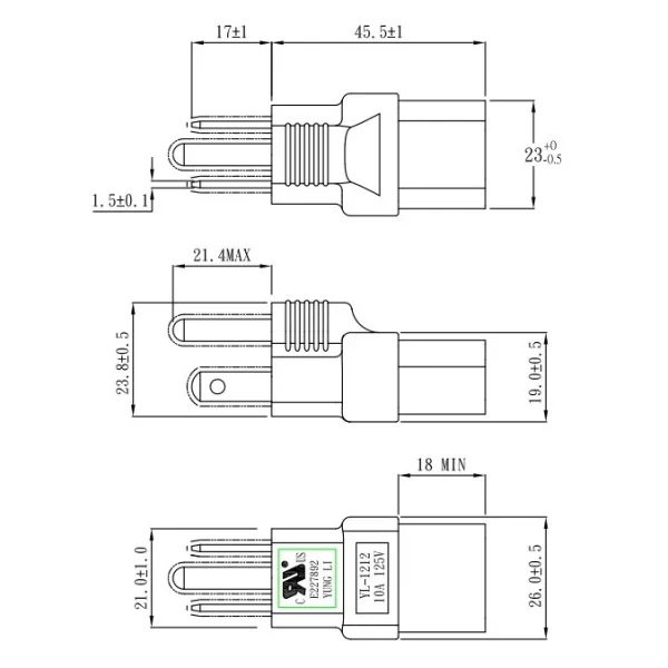 【 大林電子 】公插頭 NEMA 5-15P 母座 IEC C13 轉接頭