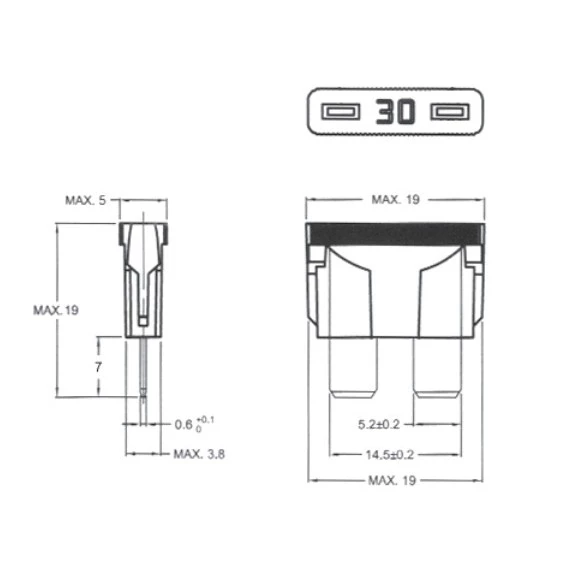 【 大林電子 】 汽車保險絲片中型1A/2A/3A/5A/7.5A/10A/15A/20A/25A/30A40A 5入裝