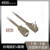 【 大林電子 】極野家 +886 專利過載保護3P延長線 中繼線 1.8米 HPC2010KK18 奶茶棕 台灣製造