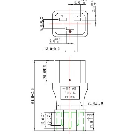 【 大林電子 】公插頭 IEC C14 母座 IEC C19 轉接頭