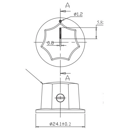 【 大林電子】七角尖型旋鈕 螺絲型 小中大 P/593