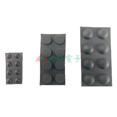 tw-11134211-7ra0u-mcumkvek0rwg03 【 大林電子】橡膠腳墊 橡膠黑 方格形 圓半球 黑膠墊 方格型 3M 背膠
