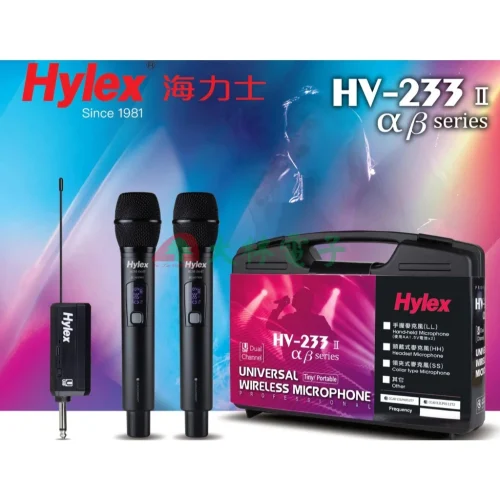 tw-11134211-7rask-m6axv43qdptt75 【 大林電子 】2025 新上市 Hylex 佰佳 HV-233II 雙頻無線麥克風 手握式 頭戴式
