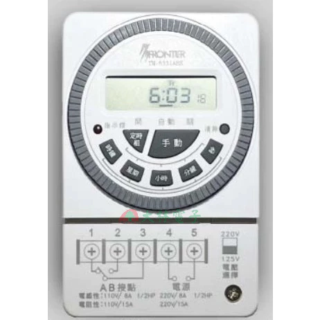 【 大林電子 】FRONTIER 微電腦液晶定時器 TM-6331ABS 最小設定到秒 AB開關接點 多段循環 計時器